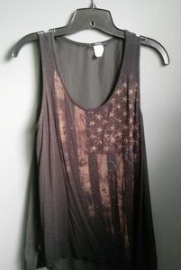 Trendy American flag graphic print summer top